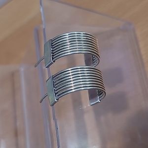 Silver Wide Hoop Pierced Earrings Marked 925